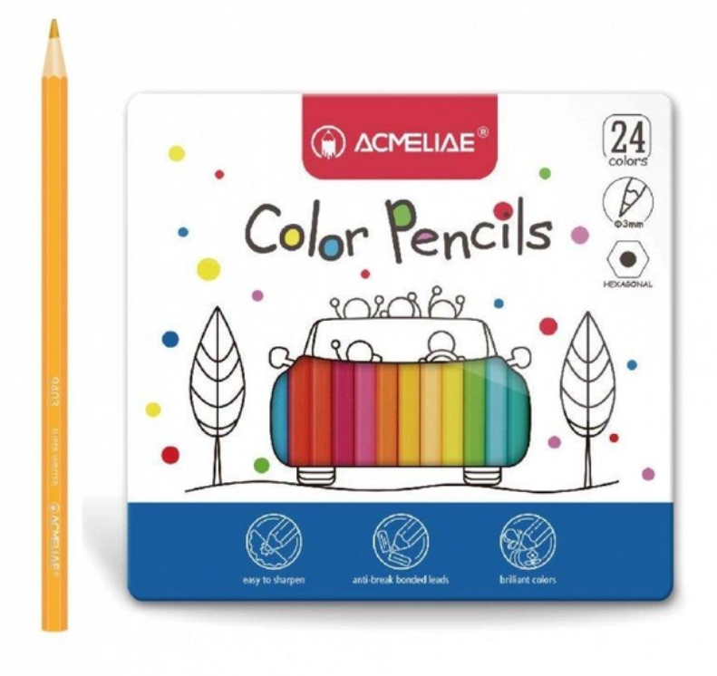 Набір дерев'яних кольорових олівців Acmeliae 24 шт.