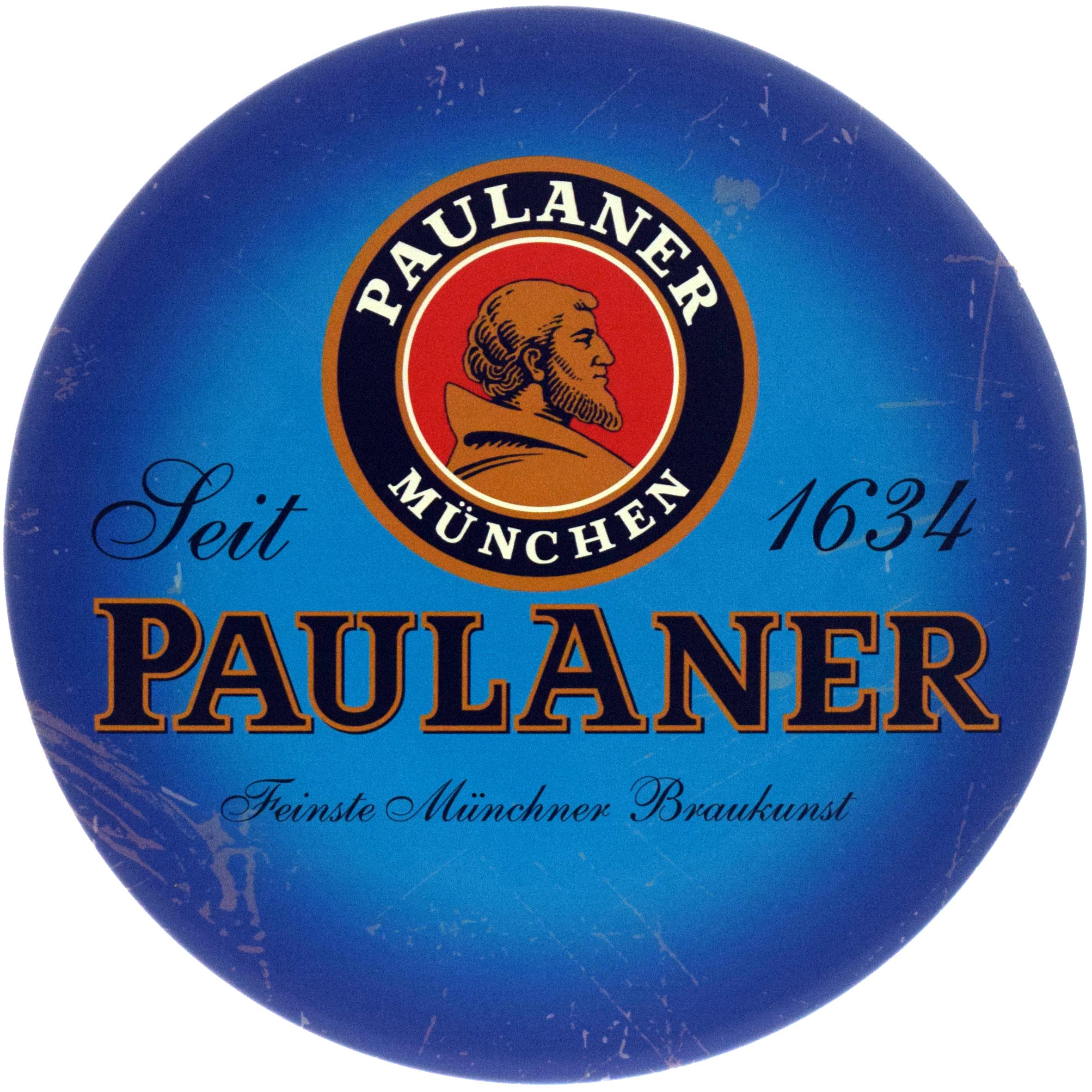 Табличка металлическая "Paulaner" 30 см (ms-104642)