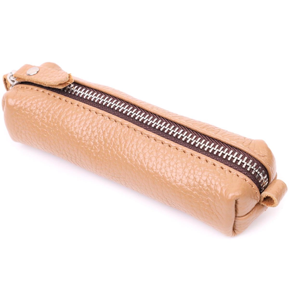 Ключница женская Grande Pelle Key Wallet 11639 из натуральной кожи Бежевый (56446)