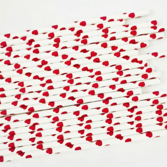 Трубочки коктейльные с принтом сердечек 25 шт. 20 см Красно-белый (2108/15) - фото 2 Трубочки коктейльные с принтом сердечек 25 шт. 20 см Красно-белый (2108/15) - фото 2