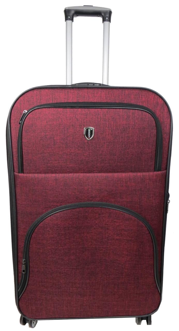 Чемодан на колесах Gedox большой тканевый 100 л Бордовый