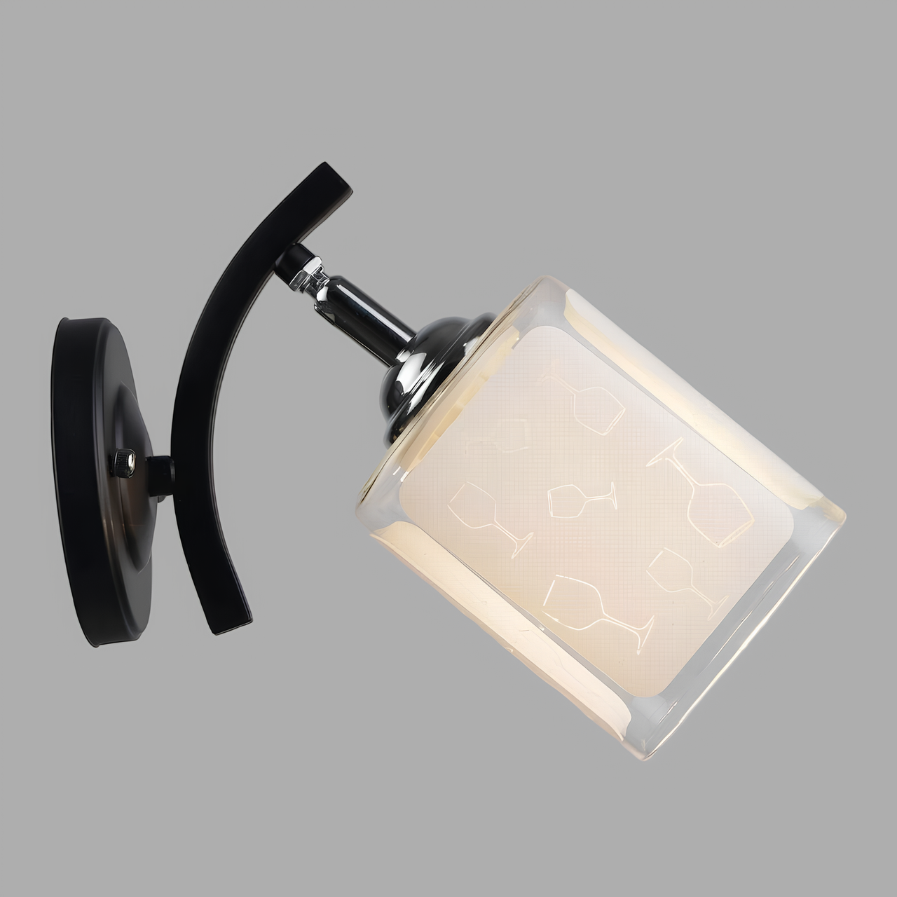 Бра Svet со стеклянным поворотным плафоном под лампу Е27 Белый (SR-N3856/1W CH+BK) Бра Svet со стеклянным поворотным плафоном под лампу Е27 Белый (SR-N3856/1W CH+BK)