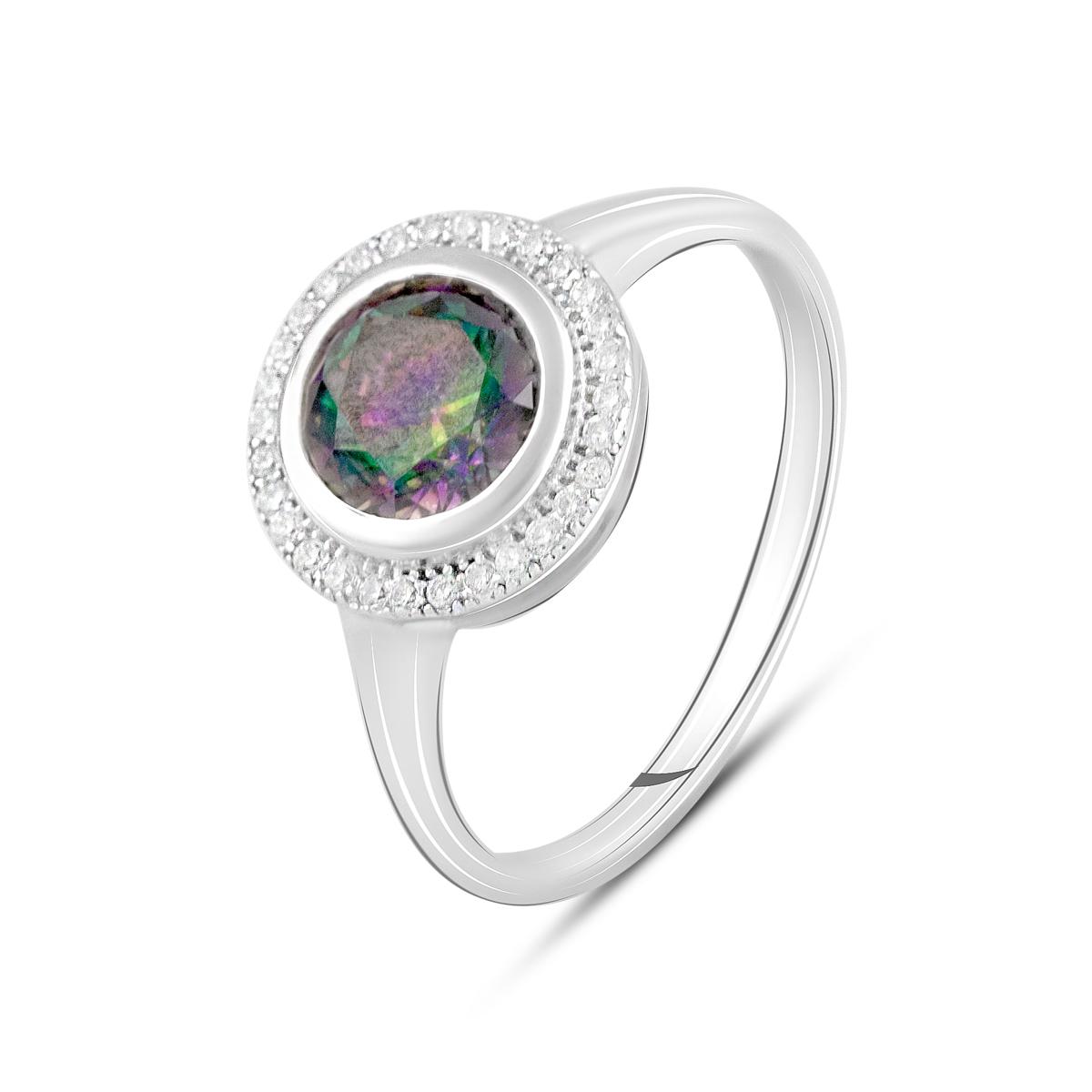 Кольцо серебряное с мистик топазом 2,44 ct 3 г р. 18 (2117315) Кольцо серебряное с мистик топазом 2,44 ct 3 г р. 18 (2117315)