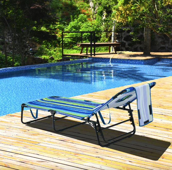 Шезлонг Costway Hanna раскладной с отверстием для лица Сине-зеленый (4890) - фото 2 Шезлонг Costway Hanna раскладной с отверстием для лица Сине-зеленый (4890) - фото 2