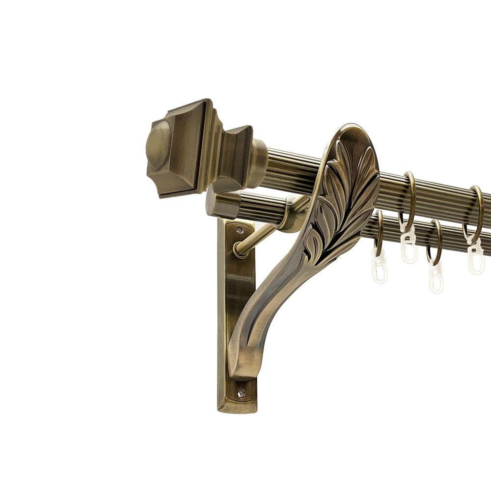 Карниз для штор Orvit Борджеза рифленая/рифленая двухрядный 25/19 мм ретро 300 см Антик (000-7895)