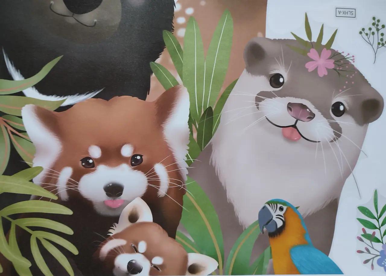 Набір вінілових наліпок Милі мешканці джунглів у дитячу кімнату на стіну для хлопчиків і дівчаток 30х90 см - фото 5 Набір вінілових наліпок Милі мешканці джунглів у дитячу кімнату на стіну для хлопчиків і дівчаток 30х90 см - фото 5