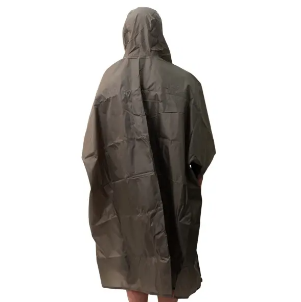 Дождевик-пончо защитный с капюшоном Хаки (LU-029GR) - фото 4