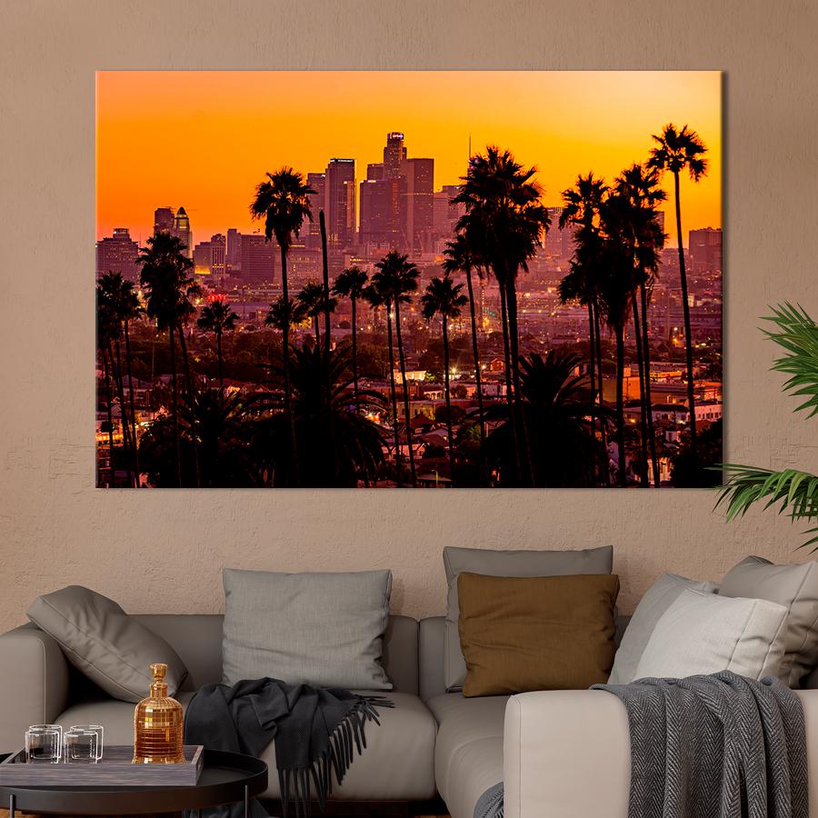 Картина город Знойный Лос-Анджелес 120x80 см (A645-1)