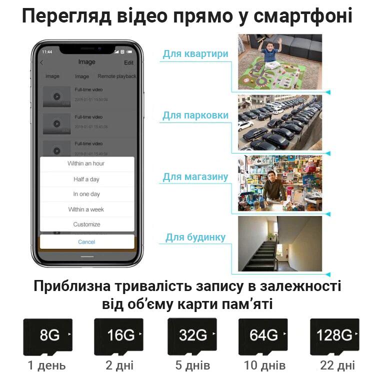 WiFi міні камера Camsoy S8 з датчиком руху та нічним баченням 1080P - фото 7