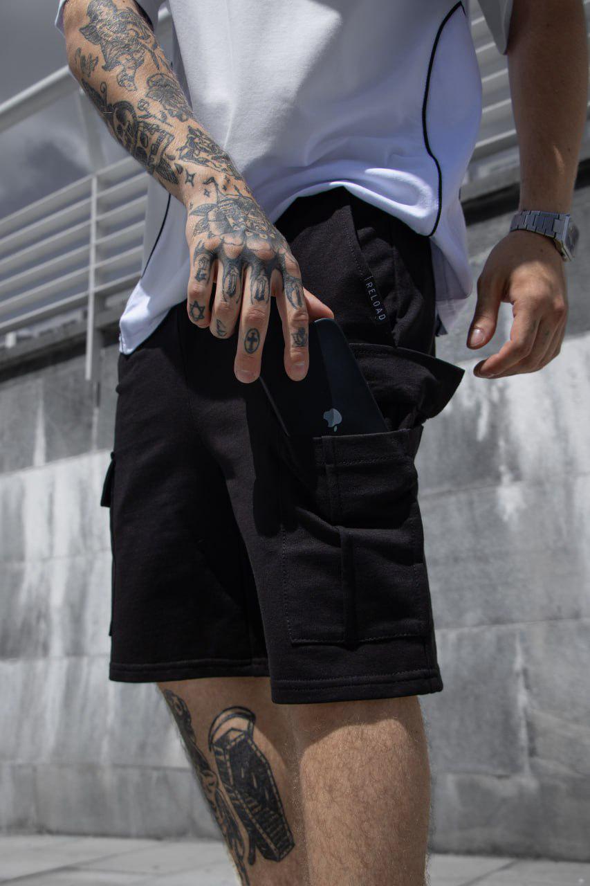 Шорты Cargo мужские весенне-летние трикотажные L Черный (26460/2) - фото 3 Шорты Cargo мужские весенне-летние трикотажные L Черный (26460/2) - фото 3