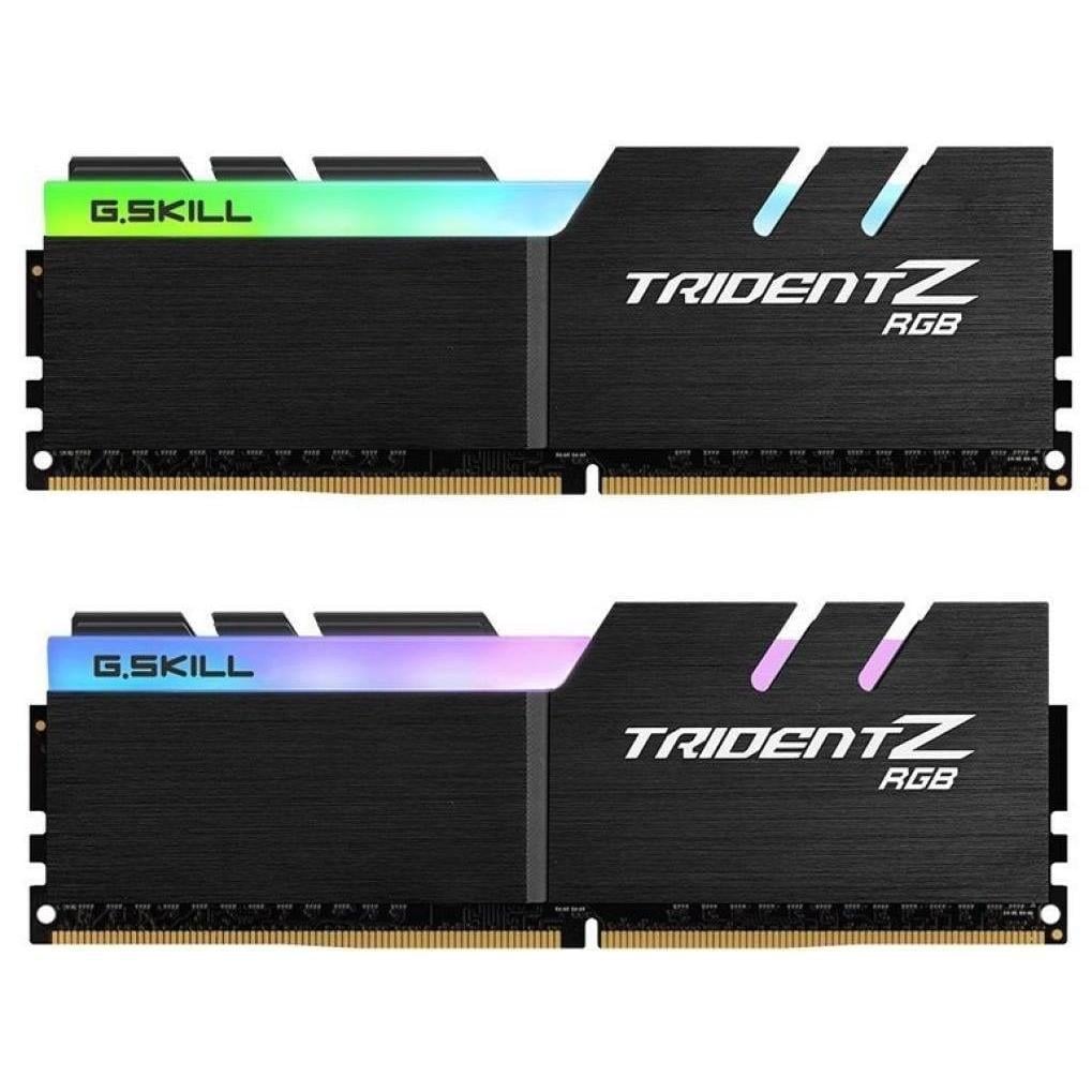 Оперативная память G.Skill Trident Z RGB DDR4 32 ГБ 3200 МГц CL16 с RGB-подсветкой 2х16 ГБ Черный (F4-3200C16D-32GTZR)