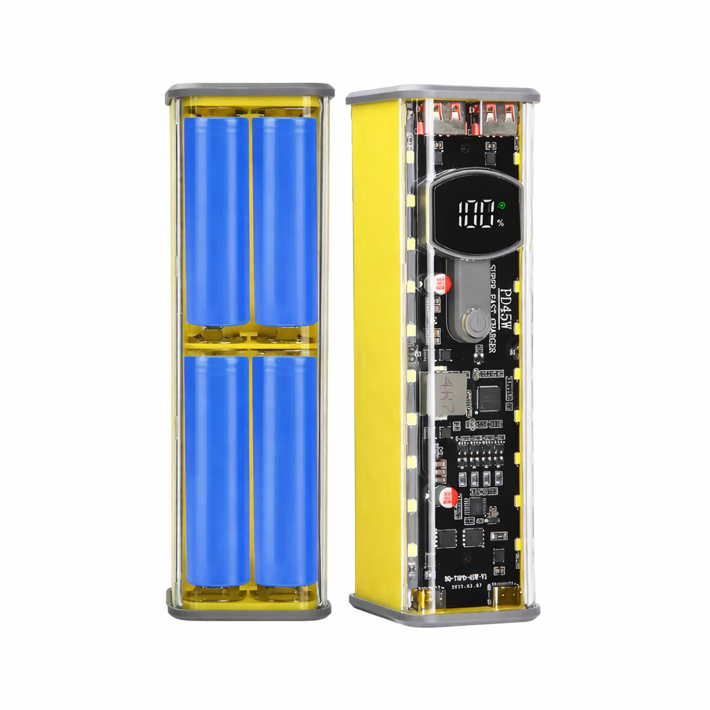 Корпус для збірки павербанк на 8х18650 з підтримкою PD 45W QC VOOC Прозорий Корпус для збірки павербанк на 8х18650 з підтримкою PD 45W QC VOOC Прозорий