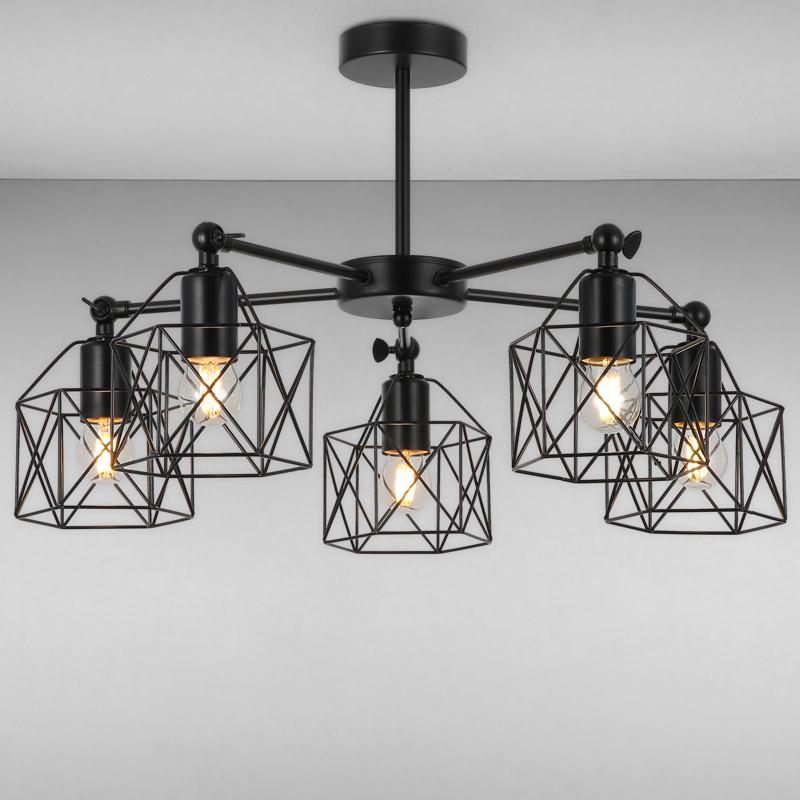 Люстра стельова Light House LS-16093/5 BK на п'ять ламп Чорний