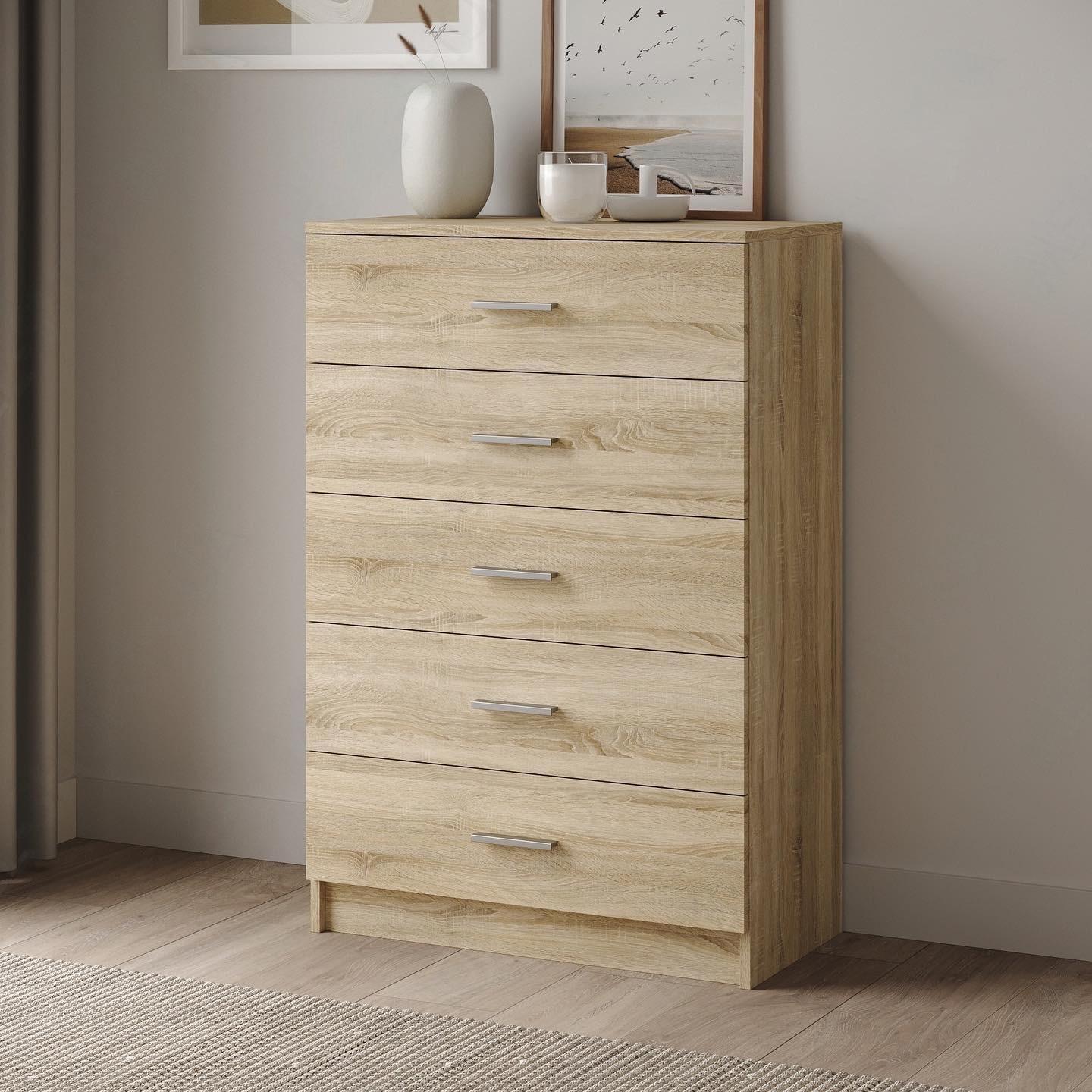 Комод на 5 ящиков K-08 710x350x1060 мм Дуб Сонома - фото 1