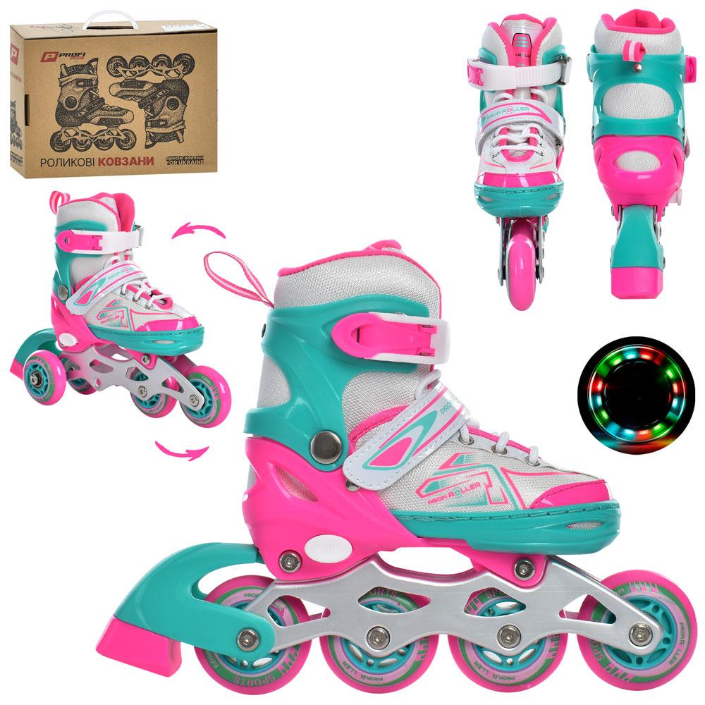 Роликові ковзани дитячі для дівчинки розсувні Profi A 4148-XS-PBL р. 27-30 (6903317399895) - фото 2 Роликові ковзани дитячі для дівчинки розсувні Profi A 4148-XS-PBL р. 27-30 (6903317399895) - фото 2