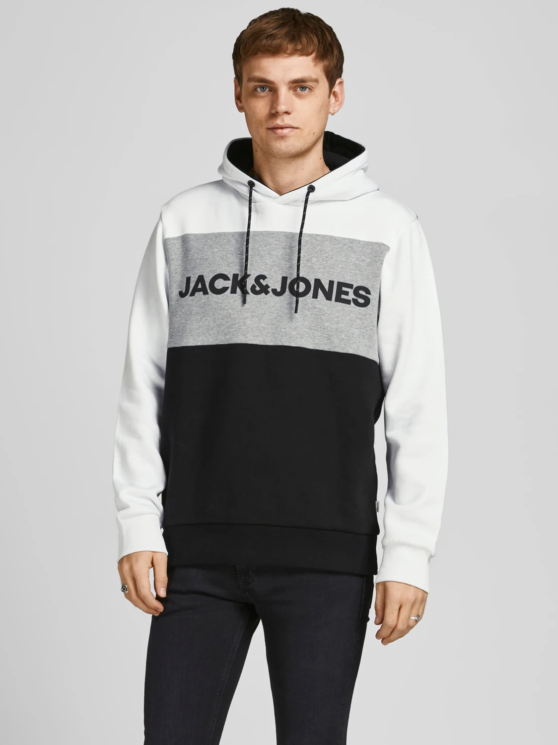 Худі Jack & Jones Logo Blocking Чорно/Білий L (21345824)