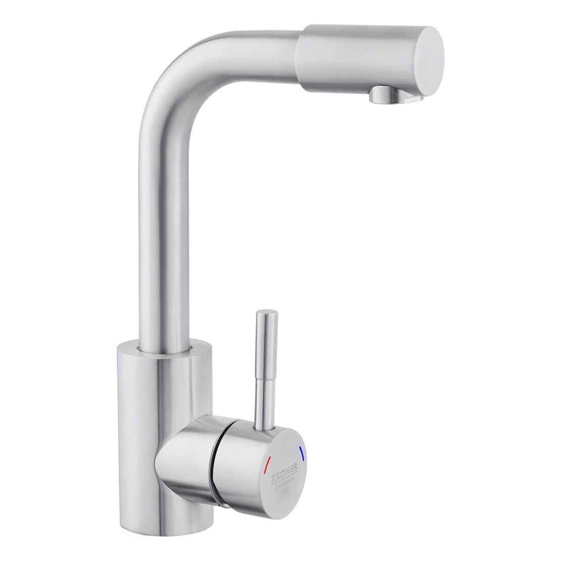 Смеситель для раковины Kroner KRP Edelstahl Klassisch ESG012 однорычажная сталь (CV023008)