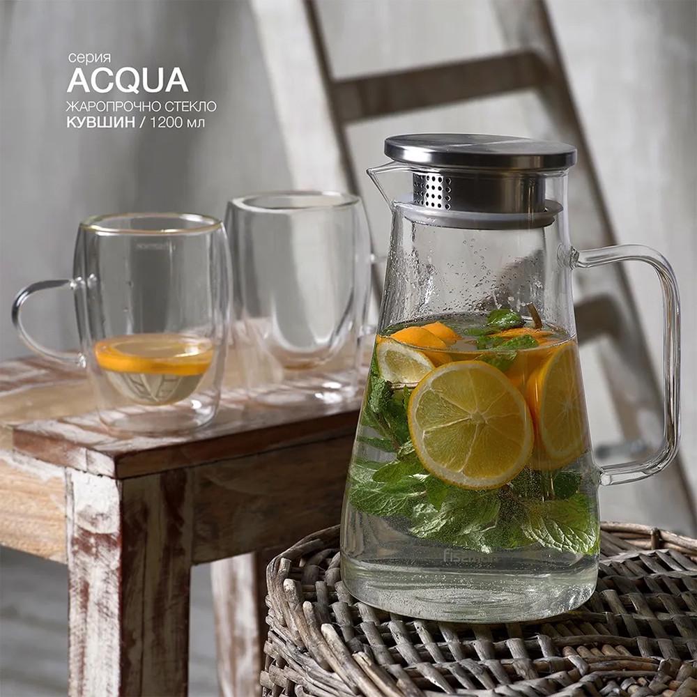 Кувшин для холодных и гарячих напитков Fissman Acqua 1,2 л (6440) - фото 7 Кувшин для холодных и гарячих напитков Fissman Acqua 1,2 л (6440) - фото 7