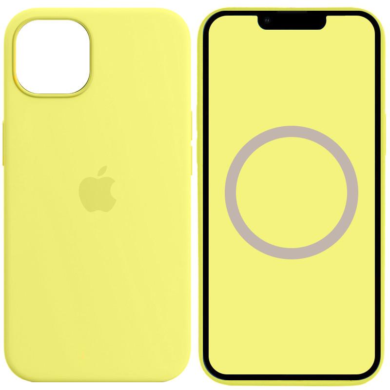 Противоударный чехол Silicone case AAA full with Magsafe and Animation для Apple iPhone 13 6.1" Желтый/Lemon Zest
