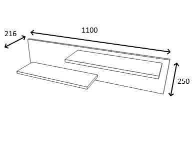 Полиця настінна Париж 1100х250х216 мм Дуб Сонома - фото 6