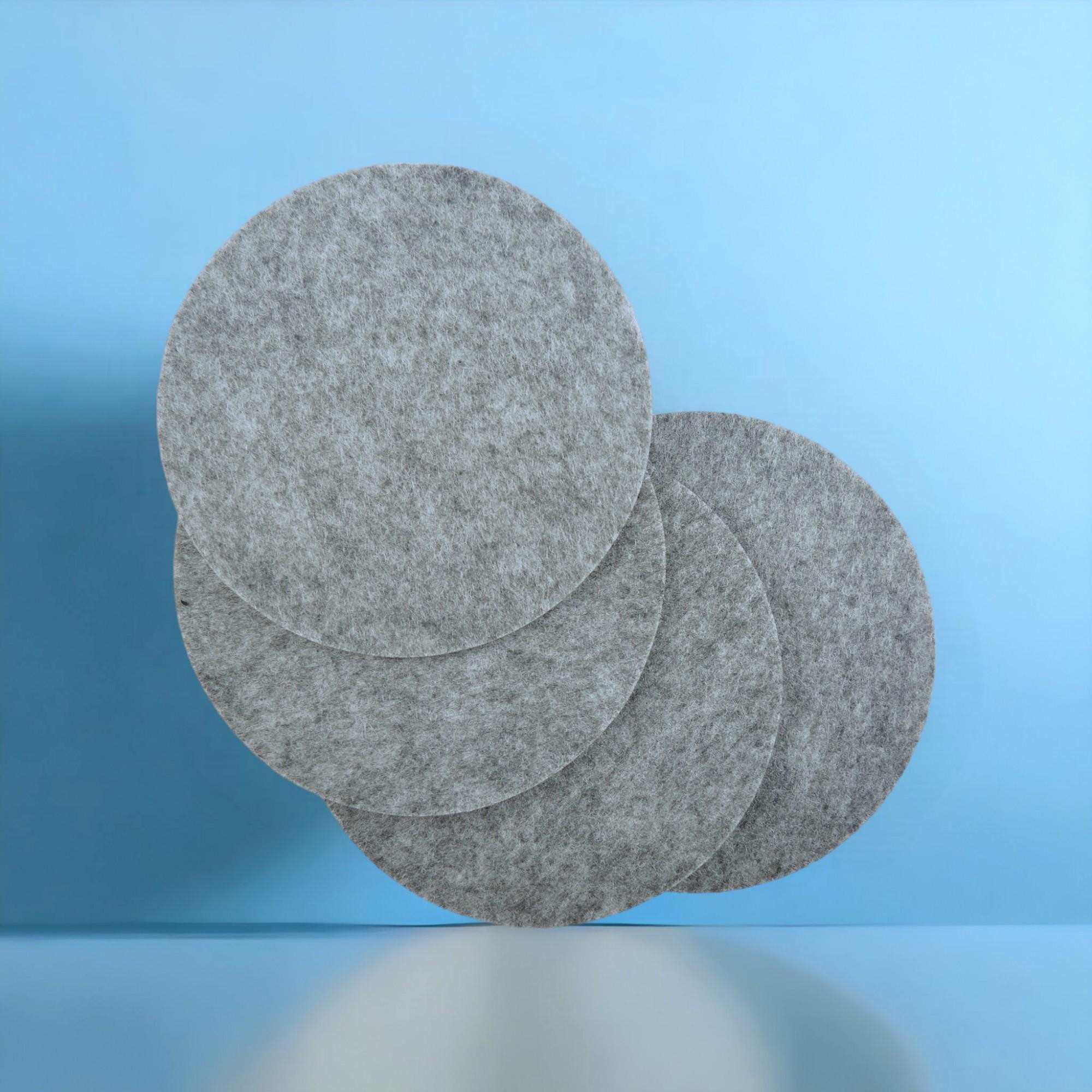 Набор из 4 круглых подставок костеров под чашки кружки 10x10 см Серый (Anthracite-0704)