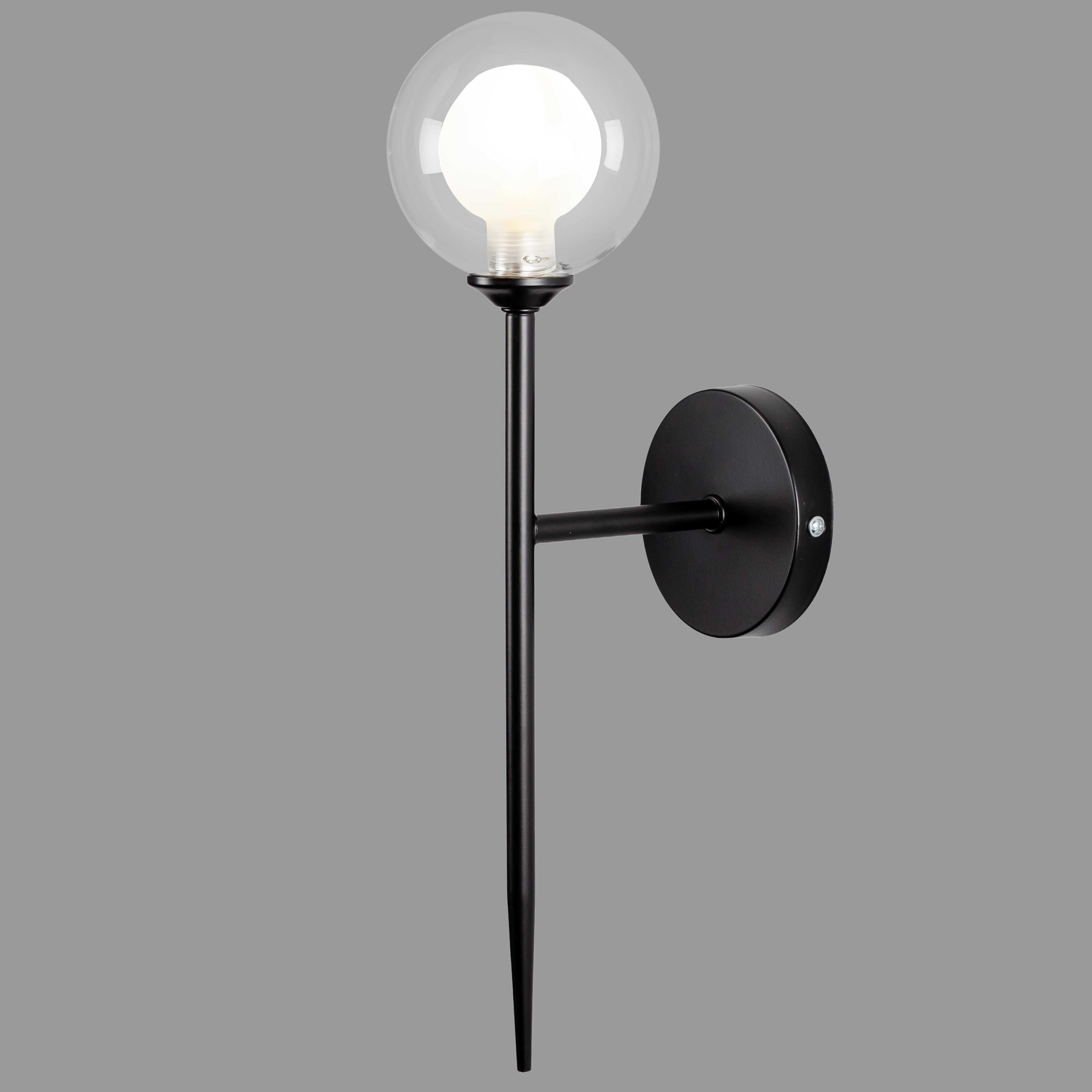 Бра современное на 1 лампу Bulb Черный (99-W2502F-1 (100) BK+CLWH)