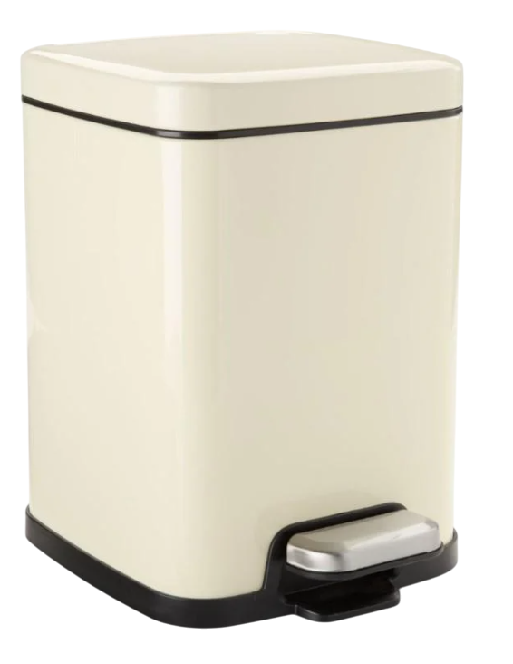 Мусорное ведро с педалью мягкое закрытие 5 л 24х19х26 см Кремовый (4e8765a4)