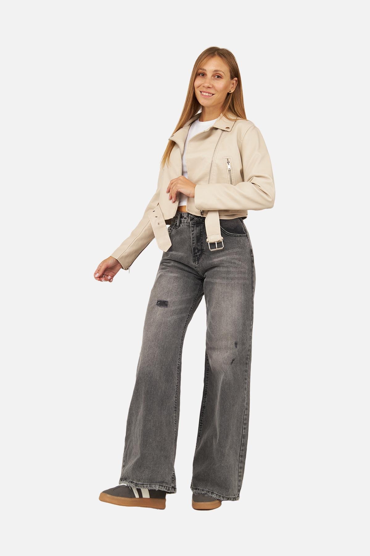 Куртка косуха жіноча р. 40 Сірий (SKT001009740) - фото 2 Куртка косуха жіноча р. 40 Сірий (SKT001009740) - фото 2