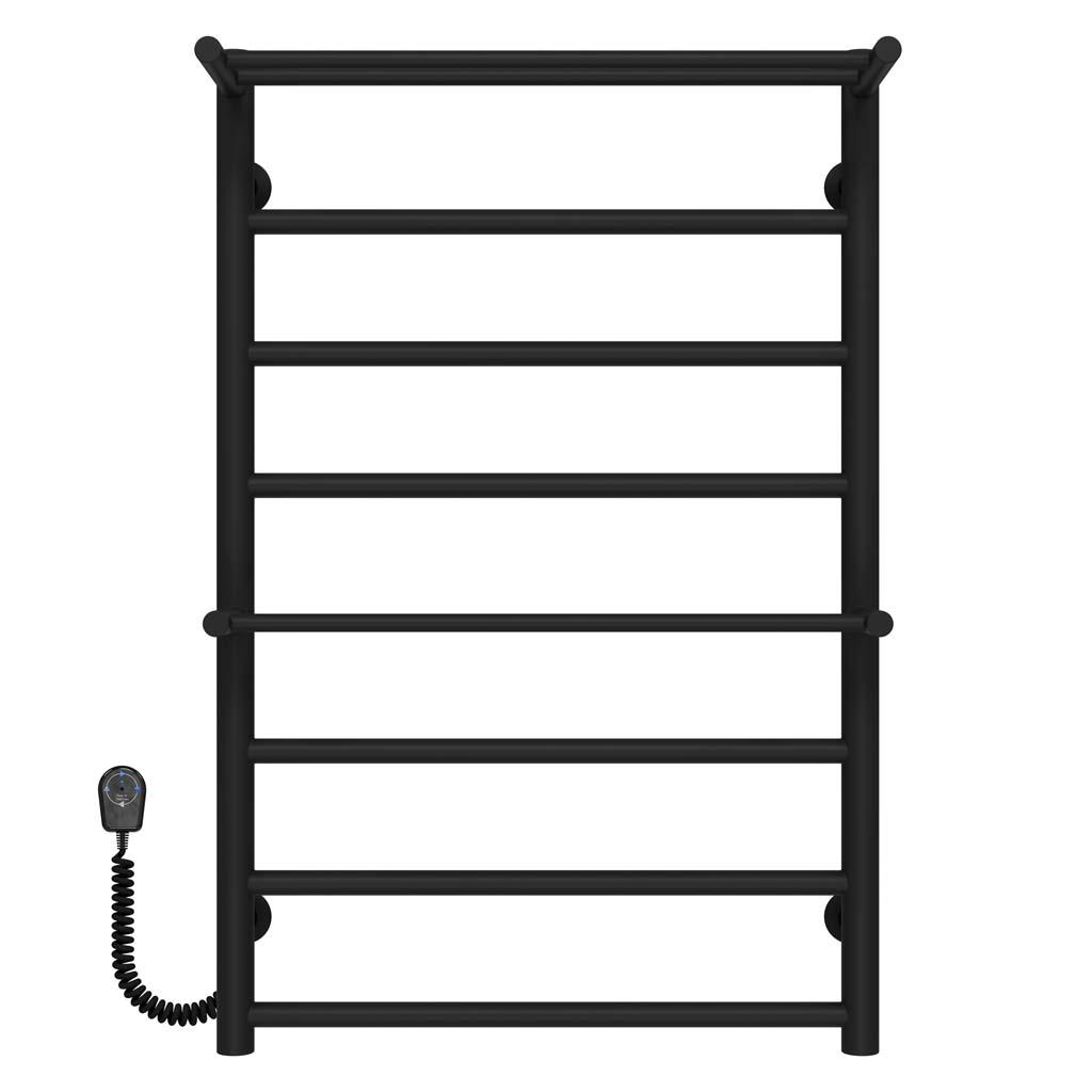 Полотенцесушитель электрический Deffi Терма Плюс П8 EF16 левое подключение нержавеющая сталь 500х800 мм Черный (C.TA.80.50.8.EBL5)