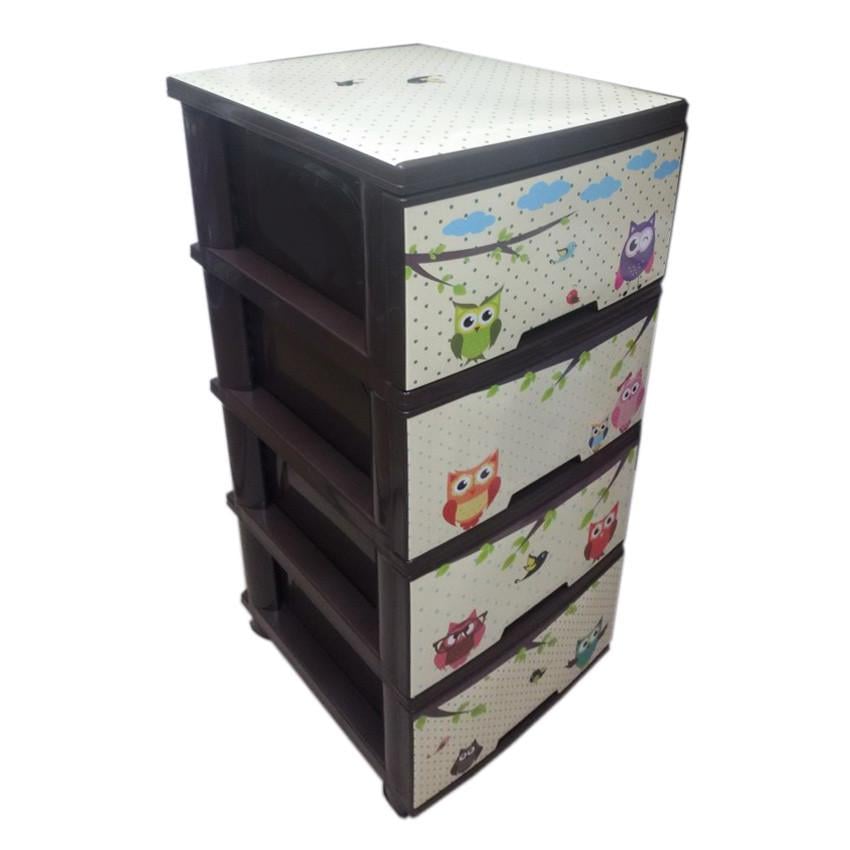 Комод пластиковый Алеана Совы Коричневый (887856496) - фото 2