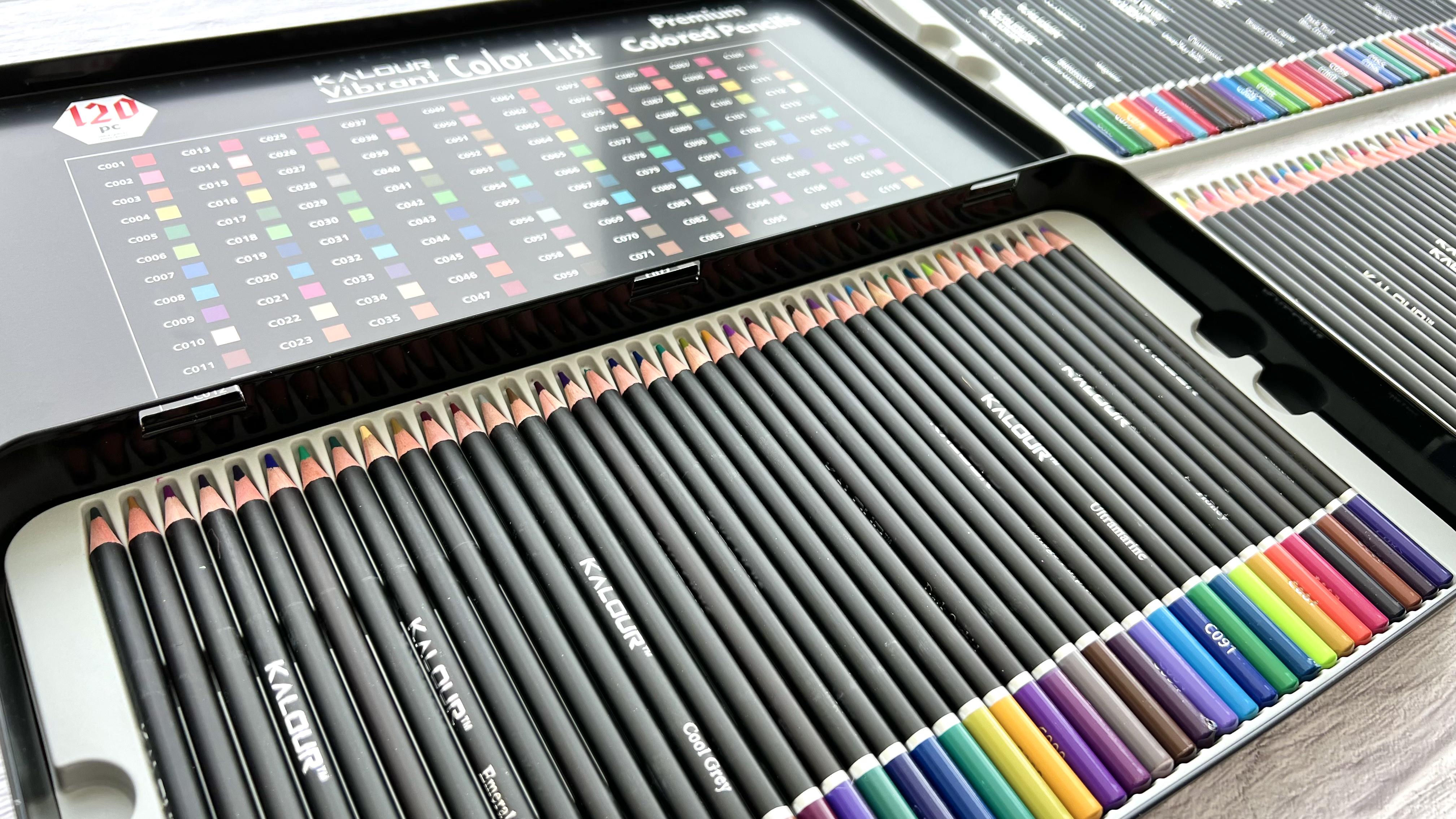 Набір олівців у металевому пеналі Kalour 120 кольорів великий - фото 6 Набір олівців у металевому пеналі Kalour 120 кольорів великий - фото 6