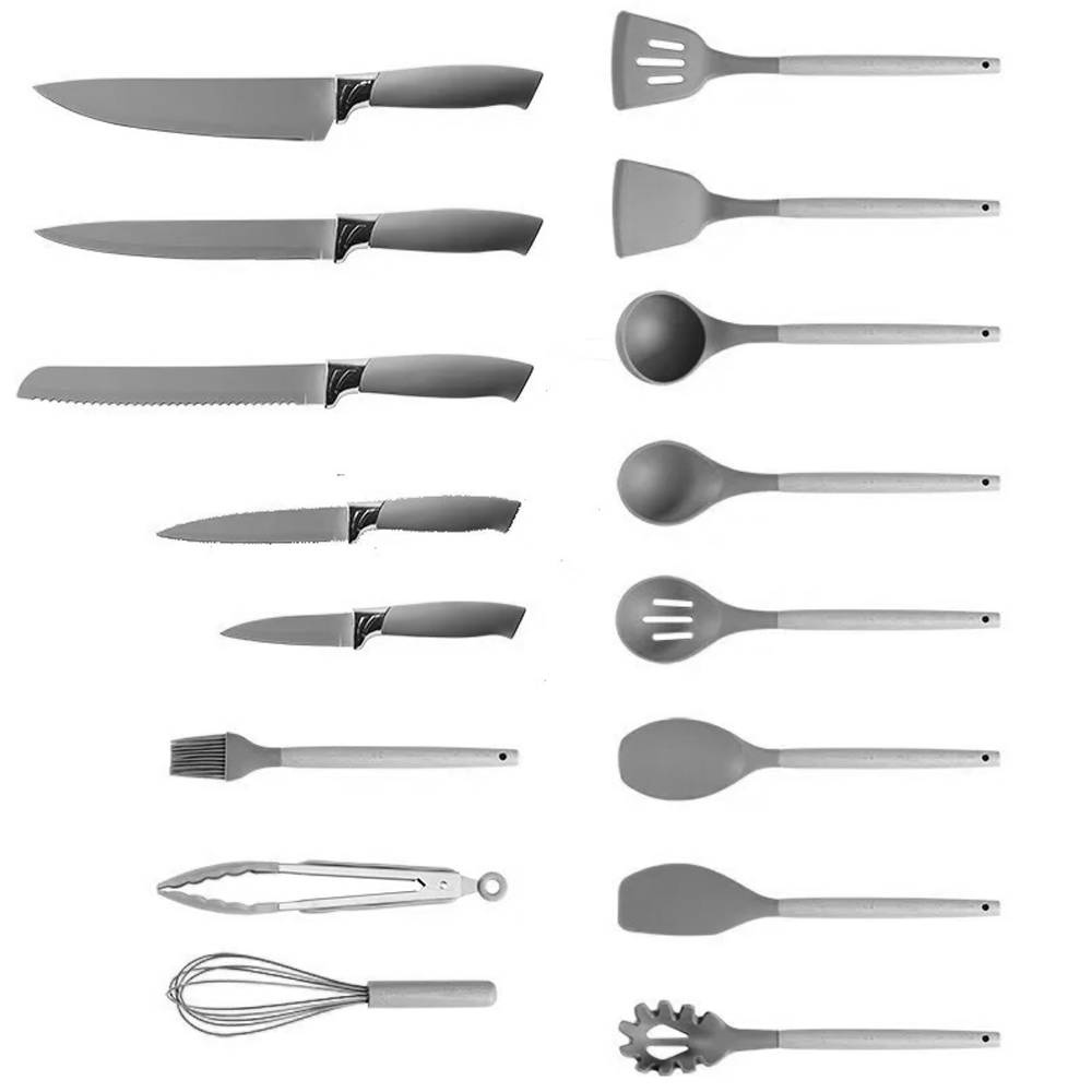 Набір кухонний силіконових аксесуарів на підставці Kitchenware Set 20 пр. Білий (HA-301) - фото 3 Набір кухонний силіконових аксесуарів на підставці Kitchenware Set 20 пр. Білий (HA-301) - фото 3