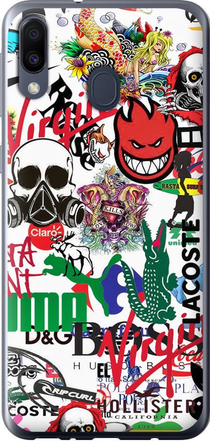 Чехол на Samsung Galaxy M20 Many different logos (4022u-1660-42517)