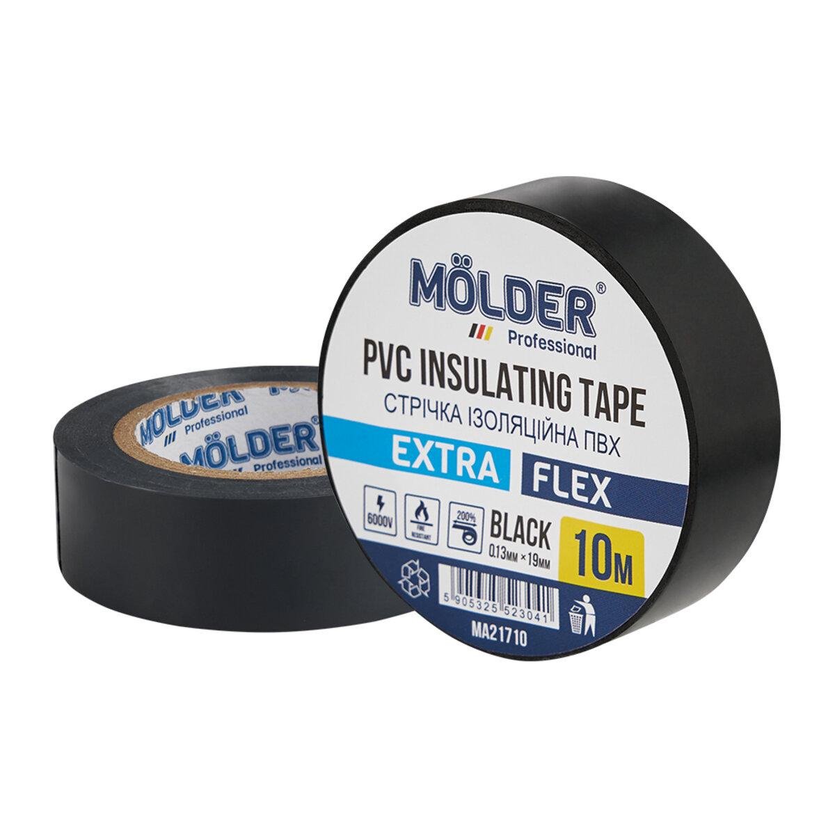 Лента изоляционная ПВХ Molder 0,13x19 мм 10 м Черный - фото 1 Лента изоляционная ПВХ Molder 0,13x19 мм 10 м Черный - фото 1