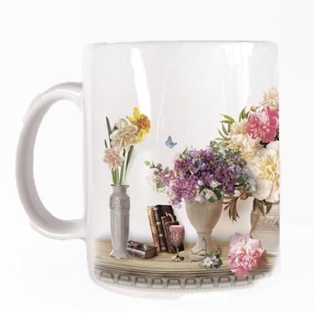 Чашка керамічна Прованс Букет піон та скрипка 56 350 мл (прч0506п)