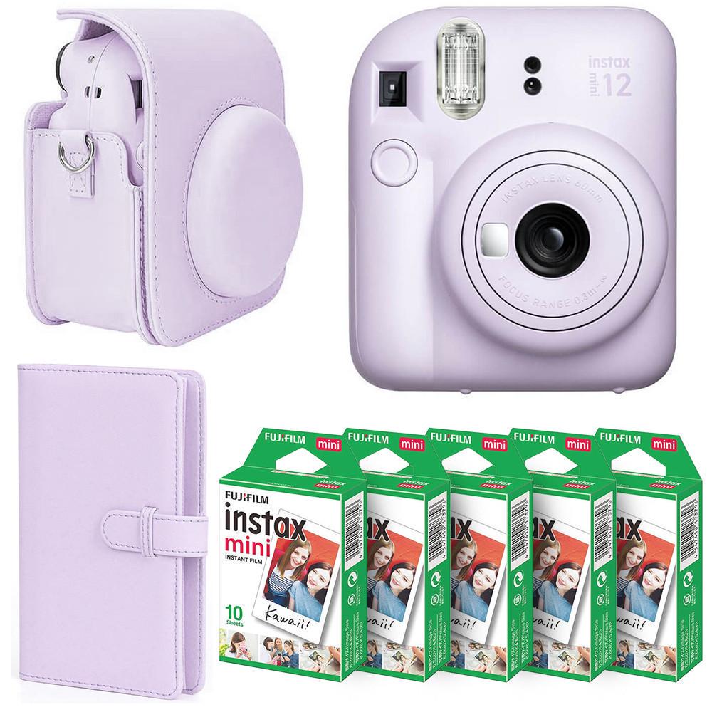Подарочный набор Fujifilm Instax Mini 12 фотобумага 50 шт./чехол/фотоальбом 108 фото Фиолетовый