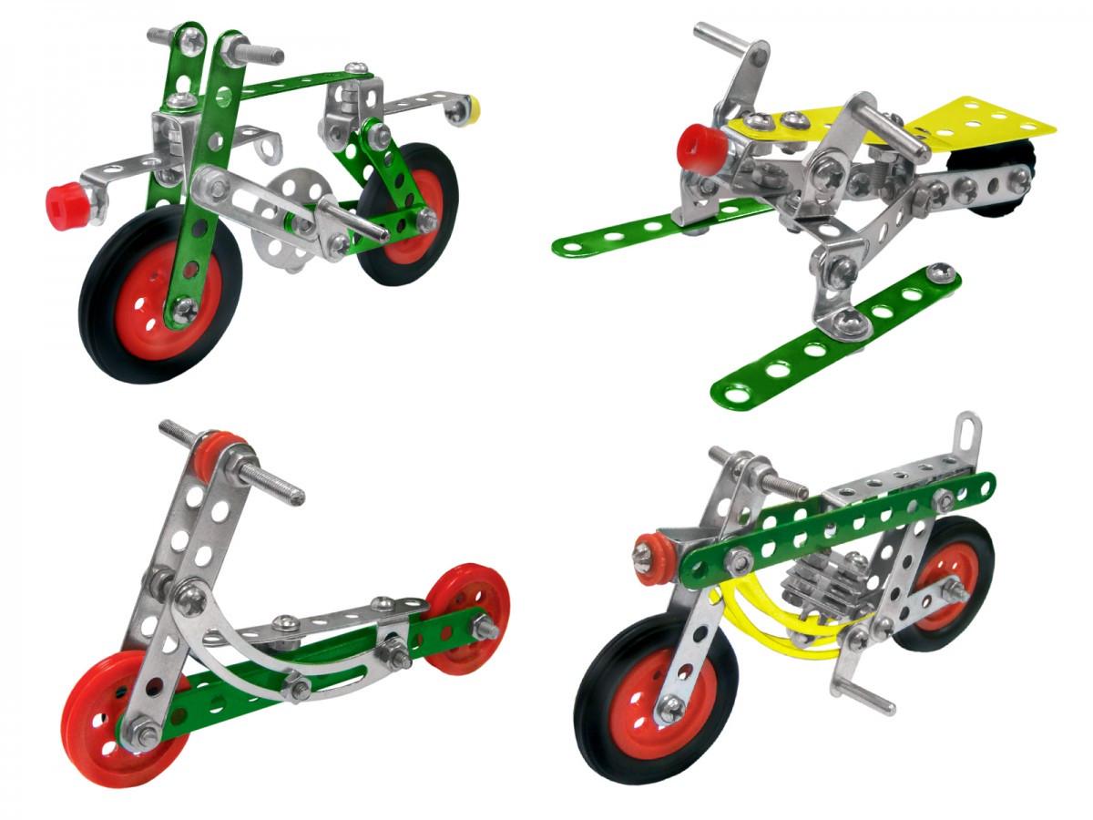 Детский конструктор металлический ТехноК Мототранспорт 198 деталей 8 моделей (1394) - фото 3