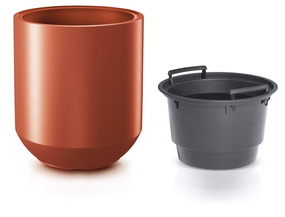 Горшок для цветов Prosperplast HEOS 39х44 см круглый с вкладышем Медный (88970-7598)