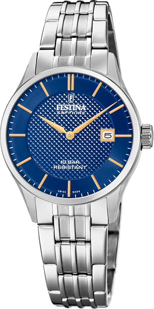 Наручные часы женские Festina Classics F20006/3 со стальным корпусом/водозащитой 100 м и синим циферблатом Наручные часы женские Festina Classics F20006/3 со стальным корпусом/водозащитой 100 м и синим циферблатом