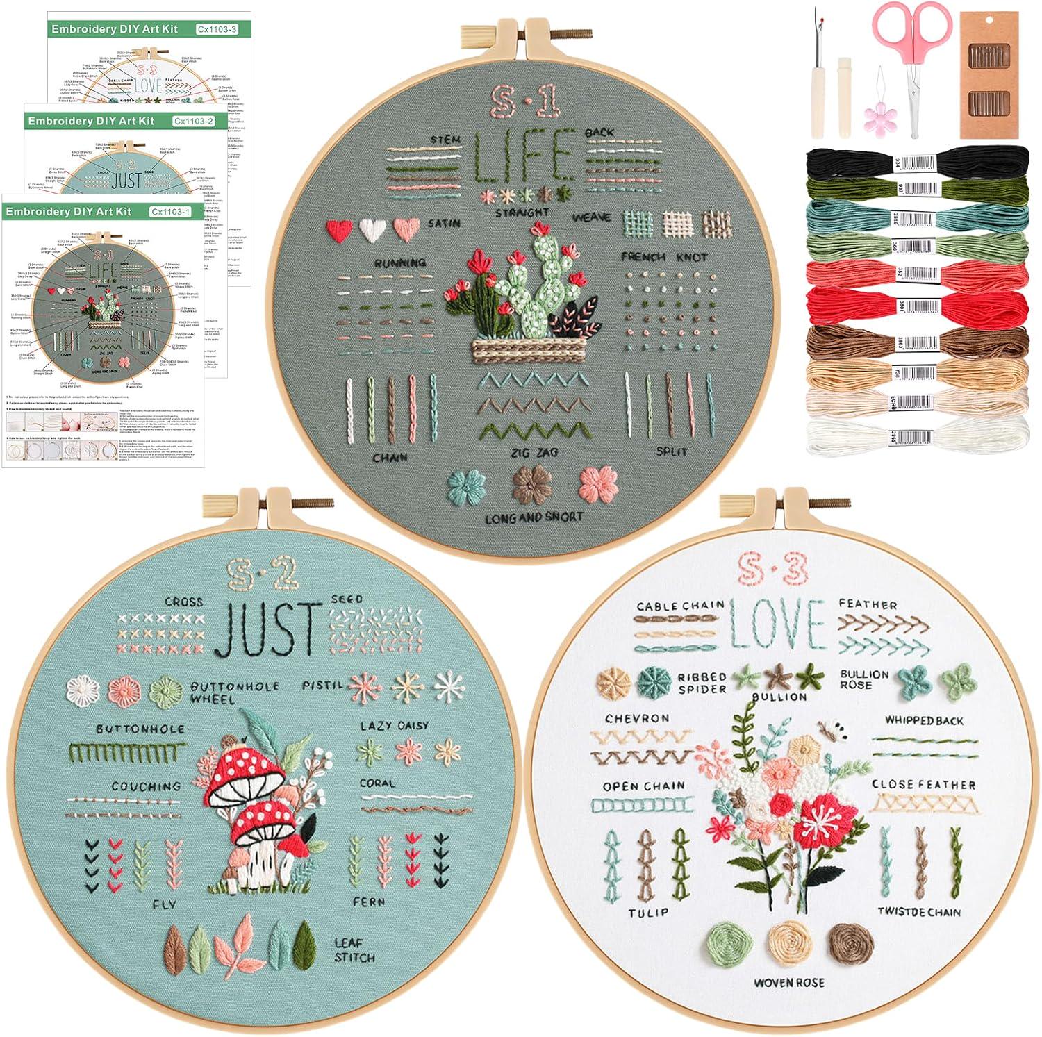 Набір для вишивання гладдю JSRQT DIY комплект для створення вишивки своїми руками для початківців Набір для вишивання гладдю JSRQT DIY комплект для створення вишивки своїми руками для початківців