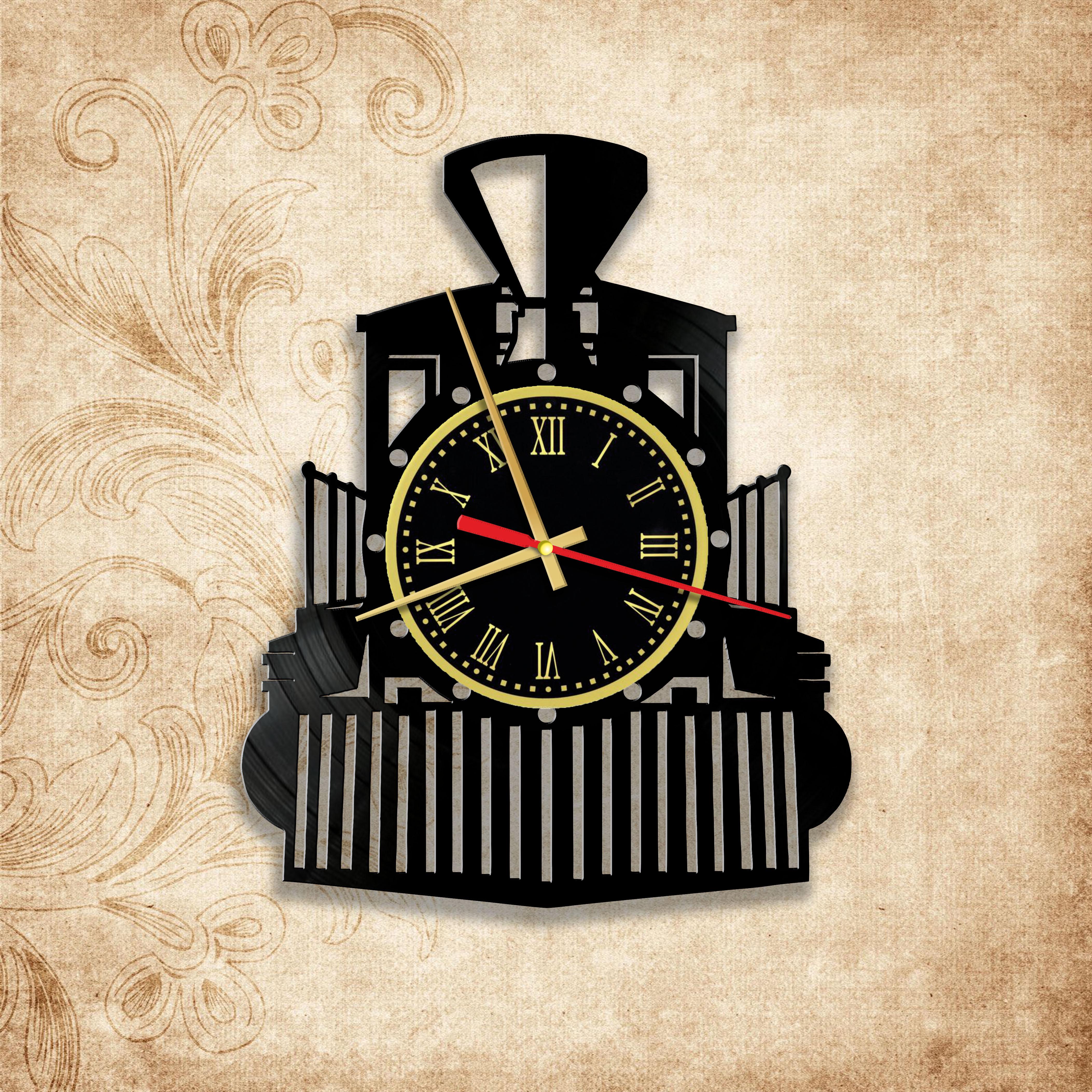 Часы настенные Железнодорожник из виниловой пластинки (3512)