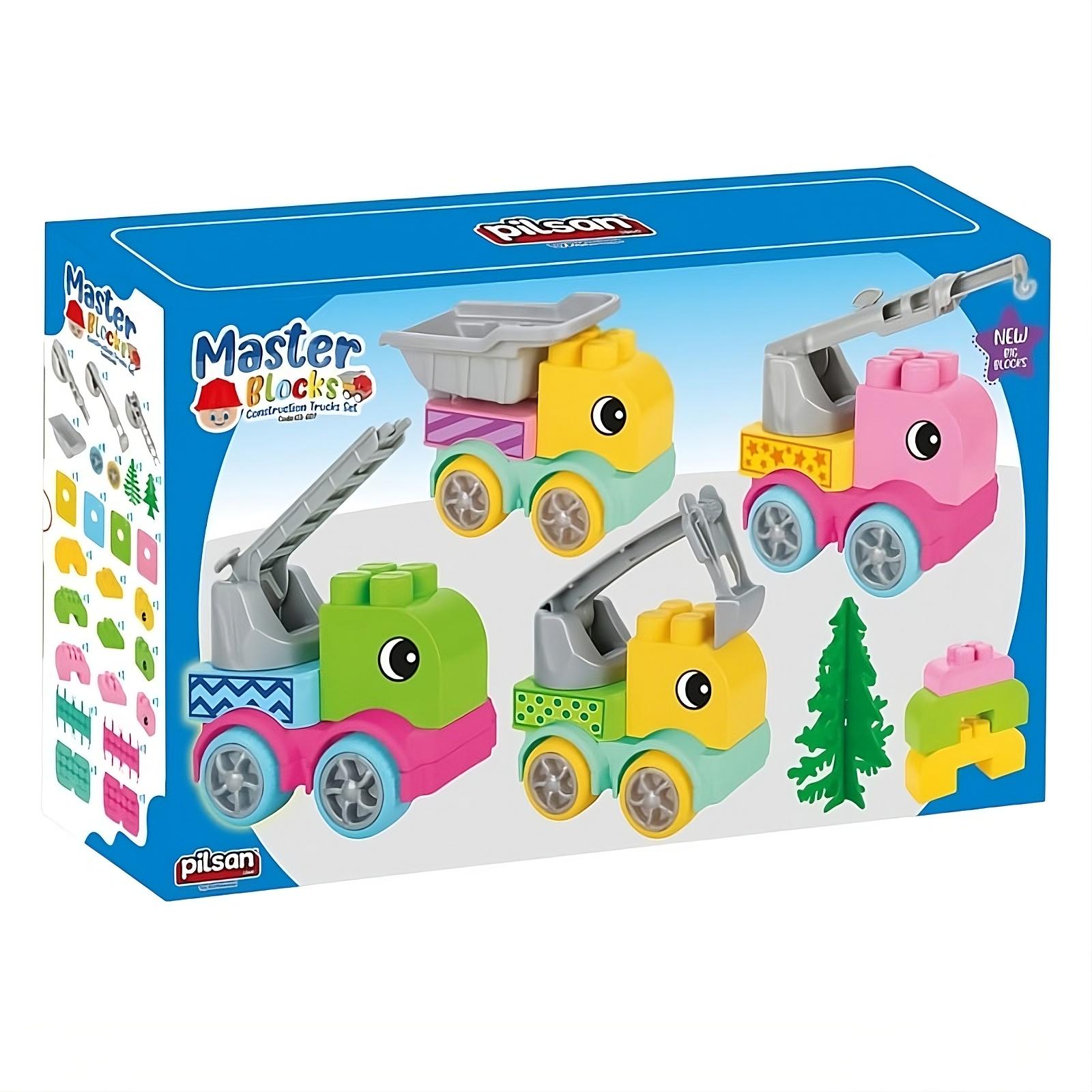 Дитячий конструктор Pilsan Машинки 03-607 "Спецтехніка" 31 елемент 4 машинки