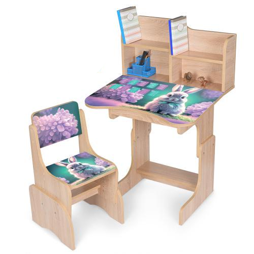 Парта со стульчиком N 2071-1-3 Зайчик с таблицей умножения - фото 1 Парта со стульчиком N 2071-1-3 Зайчик с таблицей умножения - фото 1