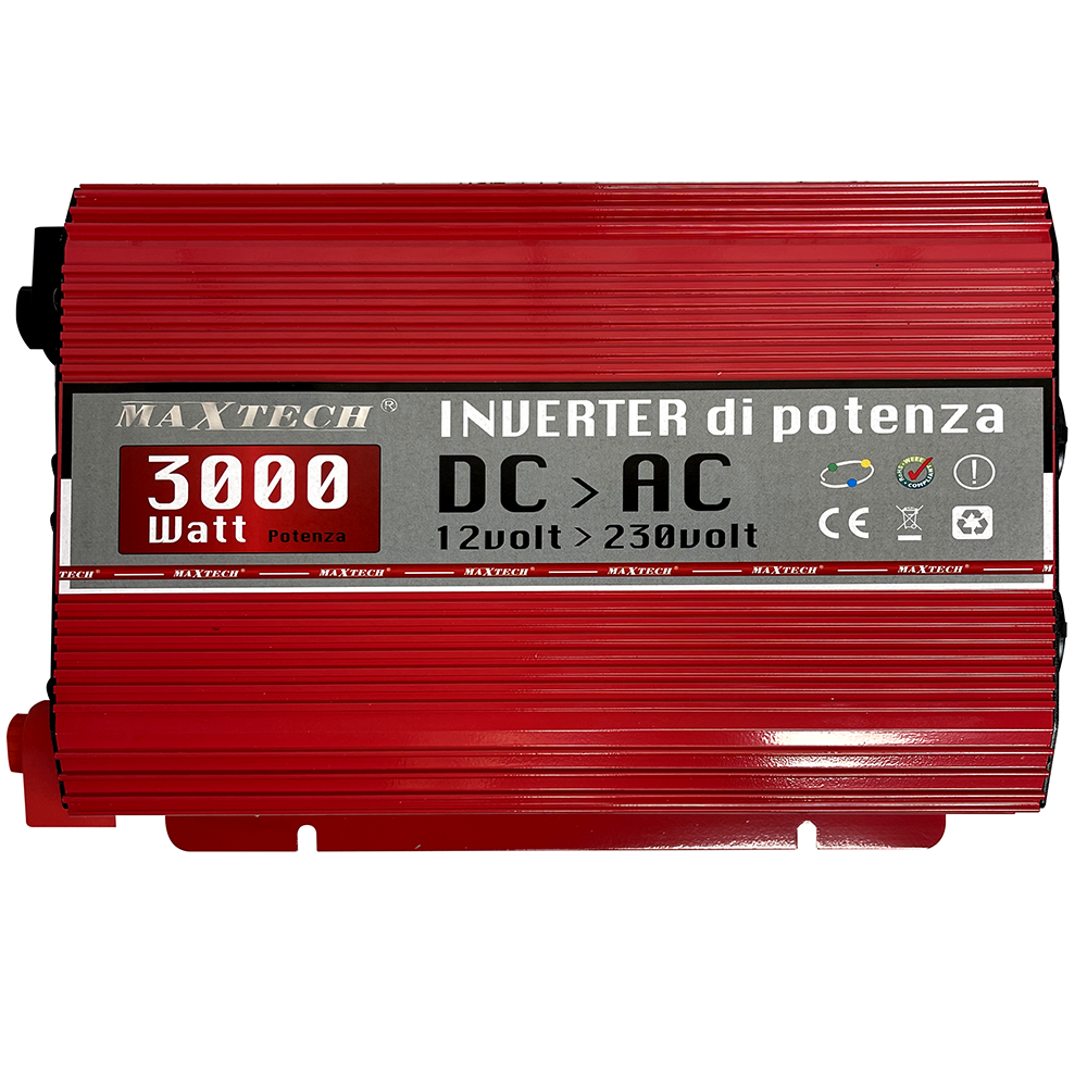 Інвертор MaxTech HB-3000-12 з модифікованим синусом 3кВт 3000 W Червоний (120)