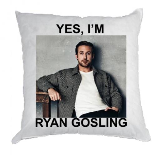 Декоративна подушка габардинова "Yes, i'm Ryan Gosling" 35x35 см (16061455-1-195420) - фото 1