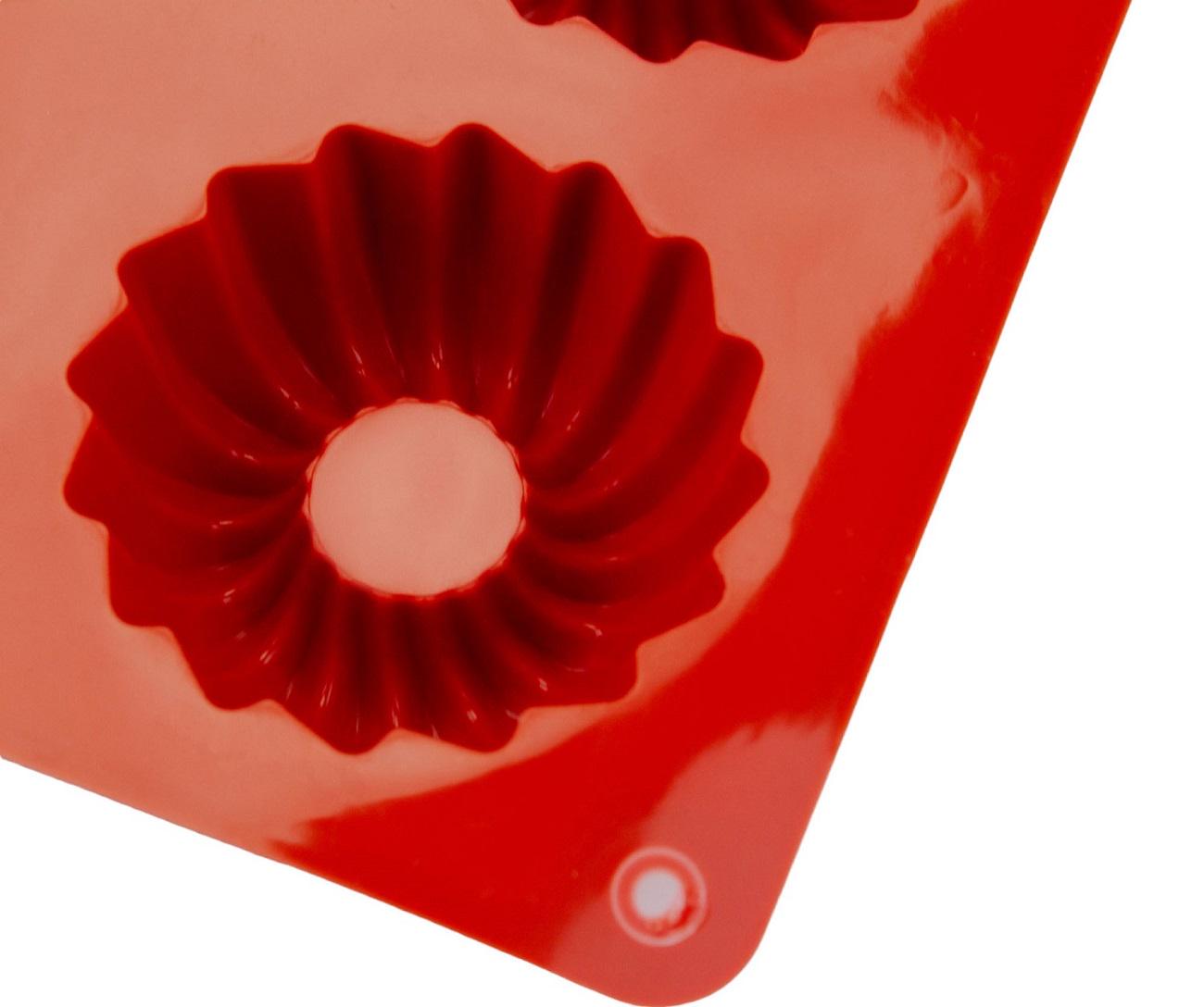 Форма силіконова One Chef для випічки Профі Мафін d 5,9 см h 3 см на 8 осередків Червоний - фото 3 Форма силіконова One Chef для випічки Профі Мафін d 5,9 см h 3 см на 8 осередків Червоний - фото 3