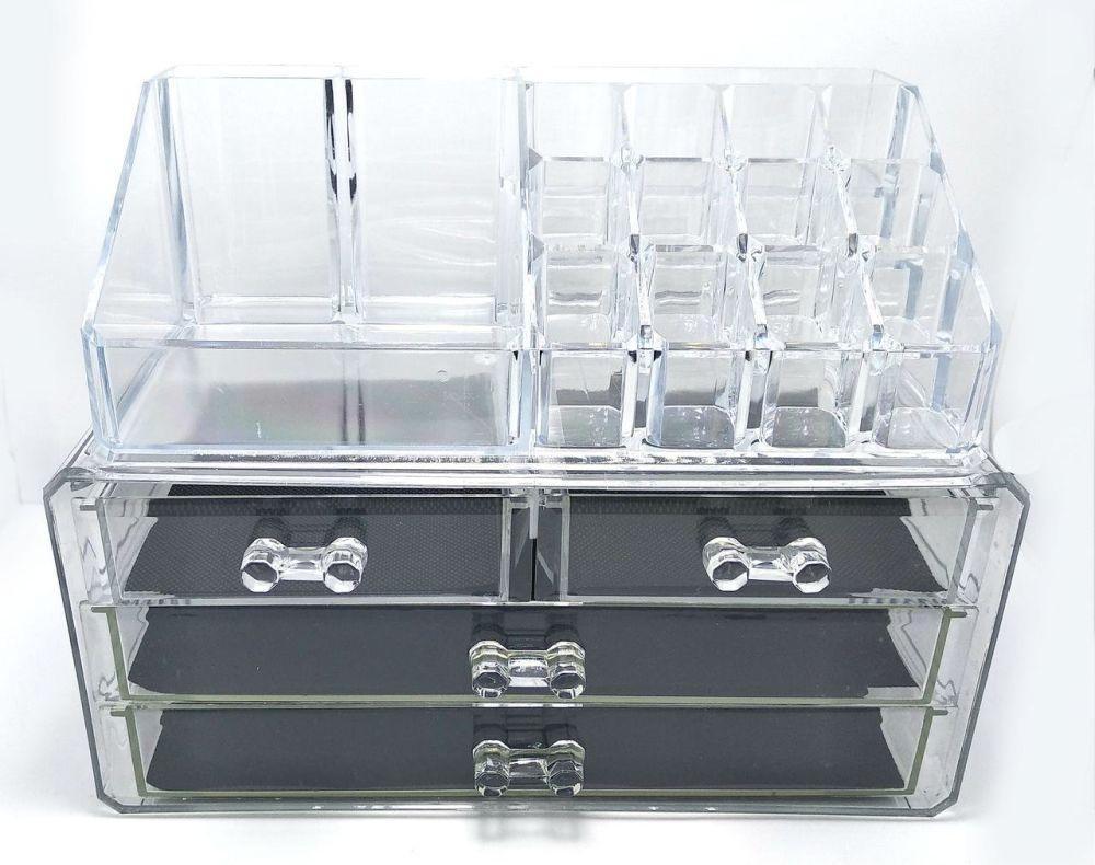 Настольный акриловый органайзер для косметики Cosmetic Storage Box - фото 1