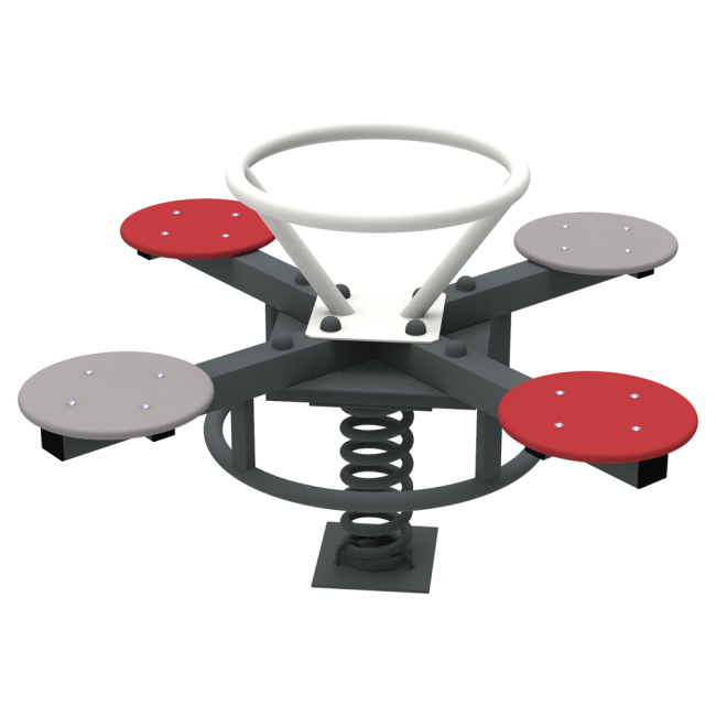 Гойдалка на пружині для дитячого майданчика Kidigo Карусель на 4 дитини 103х103х79 см Різнокольоровий (1127670981)