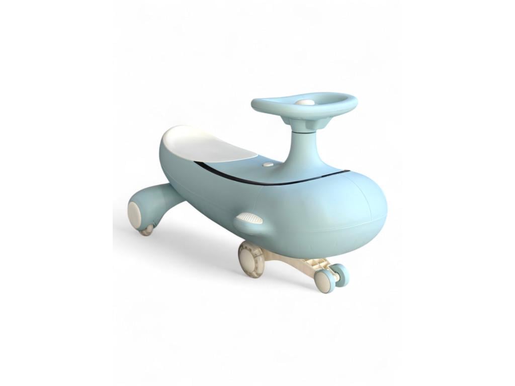 Детская каталка-толокар бибикар Mini Whale 8106 С PU колесами с подсветкой и музыкальными эффектами от 1 года до 60 кг Голубой (8106 а-р)