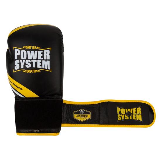 Боксерские перчатки PowerSystem PS 5005 Challenger 16 унций Black/Yellow (PS-5005_16oz_Black/Yellow_Black_bes313) - фото 4